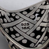 John Hardy 18K Sterling Silver 925 Jaisalmer Dot Mabe Pearl Ring Size 6