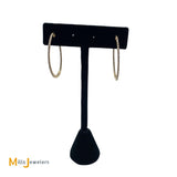 18K Yellow Gold 1.56ctw Diamond Hoop Earrings