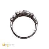 18K White Gold 0.27ctw Diamond Filigree Web Band Ring Size 6.5
