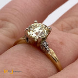 18K Yellow and White Gold 0.80ctw Diamond Engagement Wedding Ring Size 6