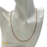 18K Rose Gold Cable Chain Link Necklace 16 Inch