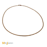 18K Rose Gold Cable Chain Link Necklace 16 Inch