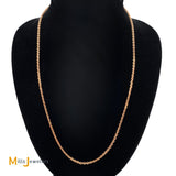 18K Rose Gold Cable Chain Link Necklace 16 Inch