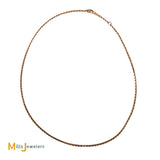 18K Rose Gold Cable Chain Link Necklace 16 Inch