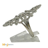 18K White Gold 1.76ctw Diamond Filigree Swirl Full Finger Cocktail Ring Size 8