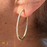 18K Yellow Gold 1.56ctw Diamond Hoop Earrings