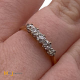 18K Yellow Gold 0.29ctw Round Brilliant Diamond Band Ring Size 5.5
