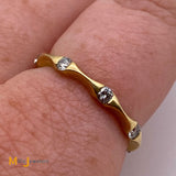 18K Yellow Gold 0.40ctw Round Brilliant Diamond Band Ring Size 7.75