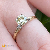 18K Yellow and White Gold 0.80ctw Diamond Engagement Wedding Ring Size 6
