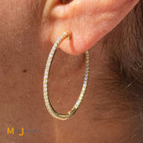 18K Yellow Gold 1.56ctw Diamond Hoop Earrings