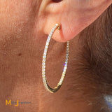 18K Yellow Gold 1.56ctw Diamond Hoop Earrings