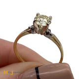 18K Yellow and White Gold 0.80ctw Diamond Engagement Wedding Ring Size 6