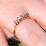 18K Yellow Gold 0.29ctw Round Brilliant Diamond Band Ring Size 5.5