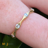 18K Yellow Gold 0.40ctw Round Brilliant Diamond Band Ring Size 7.75