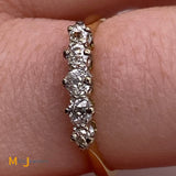 18K Yellow Gold 0.29ctw Round Brilliant Diamond Band Ring Size 5.5