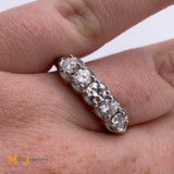 14K White Gold Round Brilliant 1ctw Natural Diamond Band Ring Size 8.5