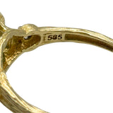 I.REISS 14K Yellow Gold 2.60ct Cushion Cut Prasiolite and 0.03ctw Diamond Cocktail Ring Size 8.5