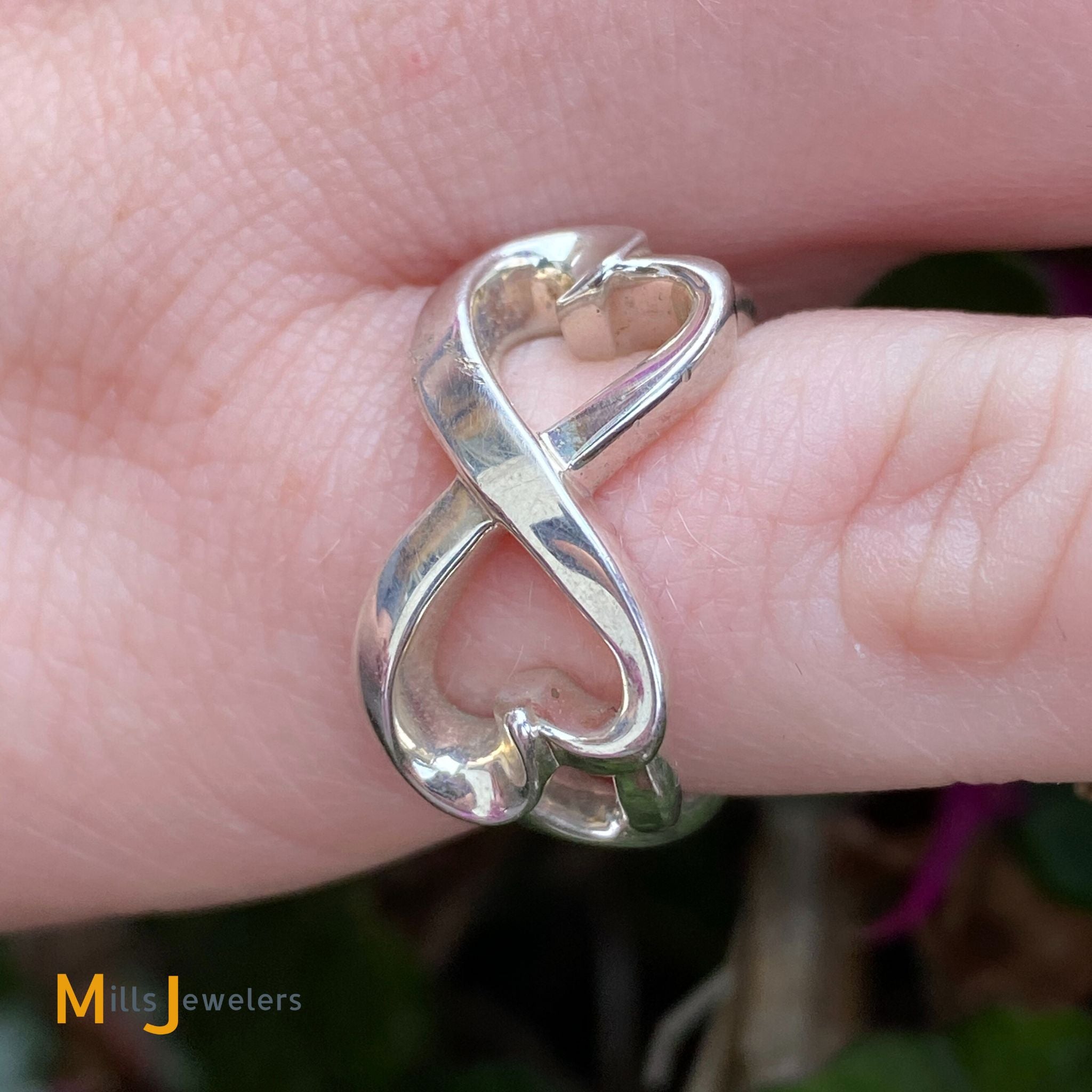 Tiffany & Co. Paloma Picasso 925 Silver Double Loving Hearts