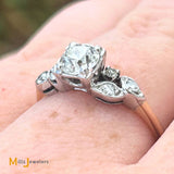 Vintage 14K Two-Tone Gold 0.72ct European Cut Diamond Solitaire 0.90ctw Engagement Ring Size 7.75