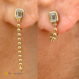 EFFY 14K Yellow Gold 0.49ctw Lab Grown Diamond Post Bead Dangle Earrings
