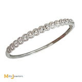 La Bell 14K White Gold 1.14ctw Diamond Bangle Hinged Closure Bracelet 6.5”