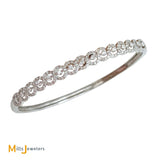 La Bell 14K White Gold 1.14ctw Diamond Bangle Hinged Closure Bracelet 6.5”