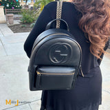 Gucci Pebbled Calfskin Leather Black Soho Backpack