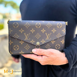 Louis Vuitton Felicie Pochette Monogram Fuchsia Crossbody Bag M61276 2020