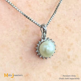 14K White Gold 2.79ct Pearl and 0.09ctw Diamond Dangle Enhancer Pendant