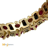 14K Yellow Gold 1.02ctw Ruby and 0.43ctw Diamond Eternity Band Ring Size 8