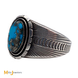 Signed FA Sterling Silver 925 6.64ct Blue Turquoise Cuff Bracelet