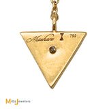 Signed Misahara 18K Yellow Gold .12ct Diamond Gilded Charm Necklace