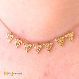 Signed Misahara 18K Yellow Gold .12ct Diamond Gilded Charm Necklace