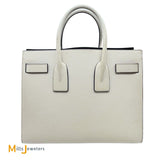 YSL Sac De Jour Cream and Black Leather Crossbody Tote 2016