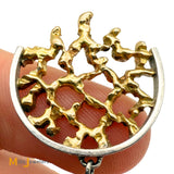 14K Two-tone Gold 10ct Australian Fire Opal Abstract Slide Dangle Pendant