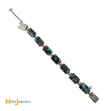 Alvin Yellowhorse Navajo Multi-Stone Channel Inlay Sterling Silver Link Bracelet