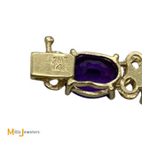 14K Yellow Gold 22.08ctw Oval Amethyst Tennis Link Bracelet 7"