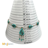 Amy Quandelacy Zuni Hummingbird Sleeping Beauty Turquoise Sterling Silver 925 Necklace