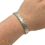 Sterling Silver 925 Roadrunner Animal Motif Cuff Bracelet