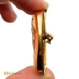 Antique 18K Yellow Gold Hand-Carved Cameo Pendant/Brooch