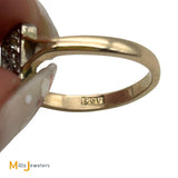 Antique 9K Yellow Gold 0.42ctw Diamond Rectangle Cluster Pave Ring Size 6