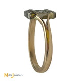 Antique 9K Yellow Gold 0.42ctw Diamond Rectangle Cluster Pave Ring Size 6