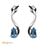 18K White Gold 2.60ctw Pear-Shaped Aquamarine Earrings
