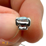 18K White Gold 1ct Emerald Cut Aquamarine Dangle Pendant and Necklace