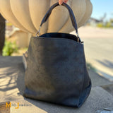 Louis Vuitton Babylone BB Black Mahina Leather Satchel 2015
