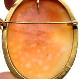Antique 18K Yellow Gold Hand-Carved Cameo Pendant/Brooch