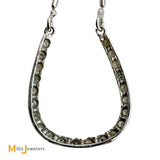 14K White Gold 0.22ctw Diamond Horseshoe Stationary Pendant Necklace