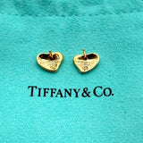 Tiffany & Co. 18k Yellow Gold Elsa Peretti Full Heart Post Earrings
