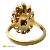 14K Yellow Gold Garnet Cluster Cocktail Ring Size 7.5