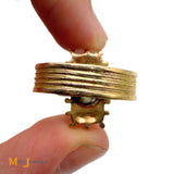 Antique 14k Yellow Gold Hand-Carved Coral Cameo Ring Size 8.25